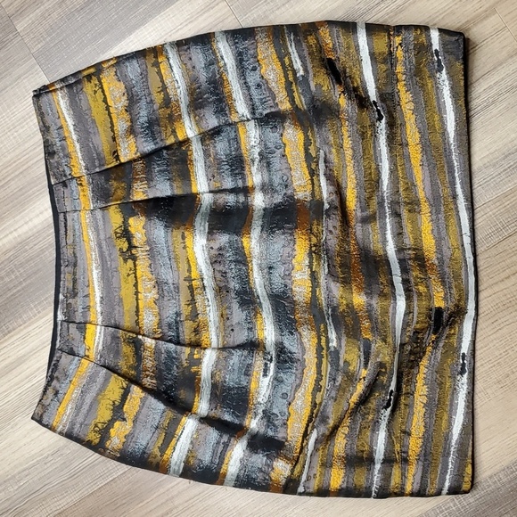 Lafayette 148 New York Gold and Gray Mini Skirt - Picture 1 of 12